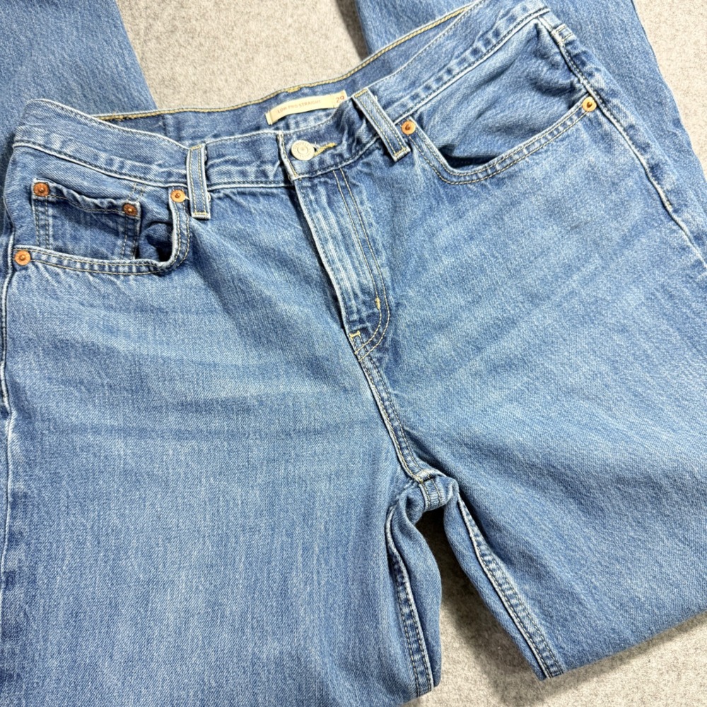 Levis Low Pro Straight Jeans Womens 29 Medium Wash Retro Mid Denim Rise 90s Look - Picture 9 of 9